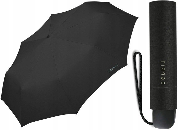 Parasol Męski Czarny Esprit Lekki Manualny Mały