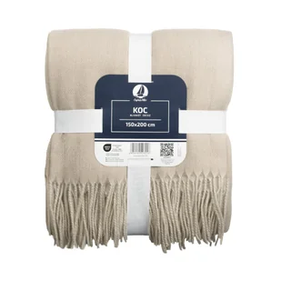 Koc z Frędzlami Miękki i Stylowy, Idealny na Chłodne Wieczory Beżowy 150x200 cm Captain Mike - Koce Koc z Frędzlami Miękki i Stylowy, Idealny na Chłodne Wieczory Beżowy 150x200 cm Captain Mike - Koce - miniaturka - grafika 1