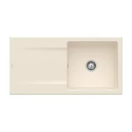 Zlewozmywaki - Villeroy&Boch Siluet 60 Zlewozmywak ceramiczny 1-komorowy CeramicPlus 100x51 cm z korkiem pop-up, do wbudowania, z ociekaczem, kremowy Ivory 333602FU - miniaturka - grafika 1