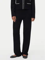 Spodnie damskie - Vero Moda Spodnie dzianinowe Gold 10337637 Czarny Loose Fit - miniaturka - grafika 1