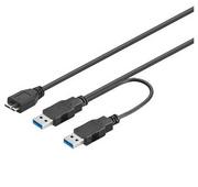 Kable USB - Kabel USB MicroConnect USB3.0 A-A-Micro 0,3m M-M-M USB3.0AAY03MICRO - miniaturka - grafika 1