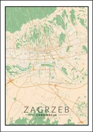 Plakaty - Galeria Plakatu, Plakat, Zagrzeb Mapa Kolorowa, 61x91,5 cm - miniaturka - grafika 1