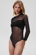 Body - Undress Code body No Promises Bodysuit kolor czarny transparentne gładki - miniaturka - grafika 1