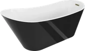 Wanny - Mexen Alta wanna wolnostojąca 170 x 75 cm, biała/czarna, przelew złoty - 52141707575-50 - miniaturka - grafika 1