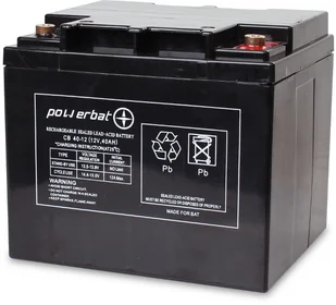 Akumulator PowerBat AGM 12V 40Ah  - Raty 0% - 38 sklepów w całej Polsce - Baterie do zasilaczy awaryjnych UPS - miniaturka - grafika 1