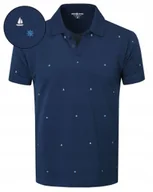 Koszulki męskie - POLO Koszulka Męska GRANATOWA Gruba Bawełna COMPLEX Elegancka Pako Jeans - miniaturka - grafika 1