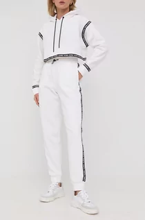 Spodnie damskie - Michael Kors MICHAEL MICHAEL spodnie dresowe damskie kolor biały z aplikacją - grafika 1