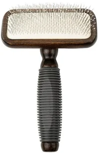 Ekskluzywna szczotka pudl�wka prostok�tna, dla zwierz�t, drewno bukowe, stal, tworzywo TPR, wym. 11x16,8cm - Szczotki i furminatory - miniaturka - grafika 1