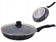 Patelnie - Patelnia marmurkowa 22cm z pokrywką HF-2022GS - miniaturka - grafika 1