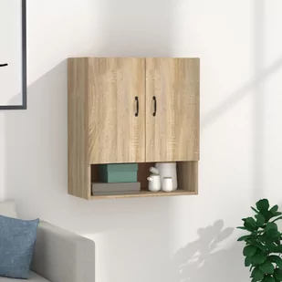 Szafka wisząca, dąb sonoma, 60x31x70cm, materiał drewnopochodny - Regały - miniaturka - grafika 1