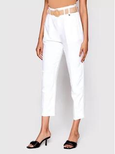 Spodnie damskie - Rinascimento Spodnie materiałowe CFC0109392003 Biały Carrot Fit - grafika 1