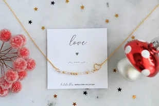 Dowolne Słowo - Alfabet Morse'a - Kwarc różowy z serduszkiem - Naszyjniki - miniaturka - grafika 1