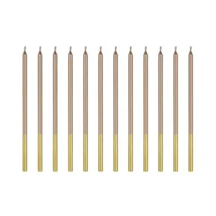 Świeczki urodzinowe różowe złoto 14cm - Urodziny dla dorosłych - miniaturka - grafika 1