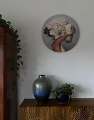 Obrazy i zdjęcia - Kobieta Kwiat - okrągły obraz - miniaturka - grafika 1