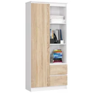Regały biurowe - REGAŁ BIUROWY R 80 cm CLP R11 BIAŁY / SONOMA - miniaturka - grafika 1