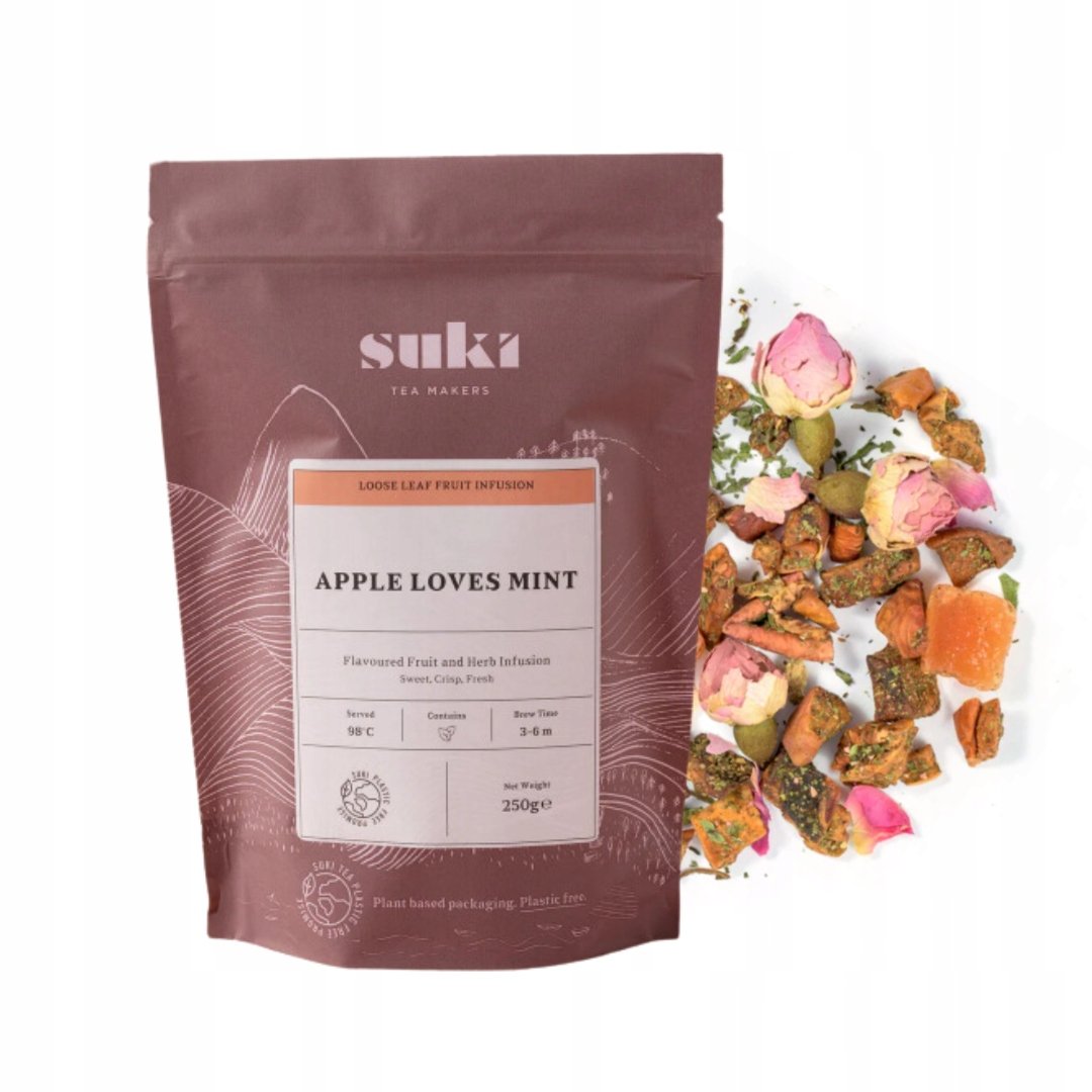 Herbata owocowa napar jabłko mięta bestseller liściasta 500g z kwiatami