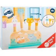 Zabawki zręcznościowe - Small Foot Small Foot Drewniana gra zręcznościowa z wyskakującymi zwierzątkami 18m+ 11474 - miniaturka - grafika 1