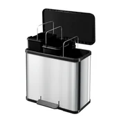 Kosze na śmieci - B2B Partner Kosz na śmieci z pedałem do segregacji Trento öko 3x 9 l, biały 0633-419 - miniaturka - grafika 1