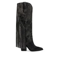 Kozaki damskie - Kozaki Steve Madden Bravados Boot SM11002945-04004-024 Blk Denim - miniaturka - grafika 1
