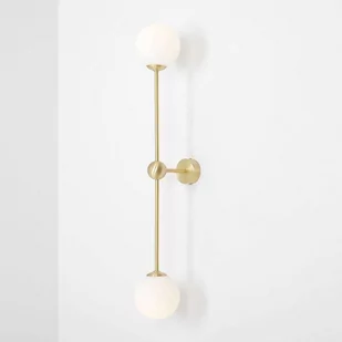 Kinkiet Alison, 2-punktowy, mosiądz/biały, 89cm - Lampy ścienne - miniaturka - grafika 2