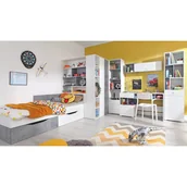 Zestawy mebli dla dzieci - Zestaw Mebli Młodzieżowych C Sigma Meblar Beton / Biały Lux / Dąb - miniaturka - grafika 1