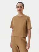 Koszulki i topy damskie - Champion T-Shirt 117874 Beżowy Regular Fit - miniaturka - grafika 1