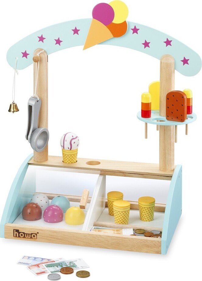 drewniany stojak na lody howa z akcesoriami 4861