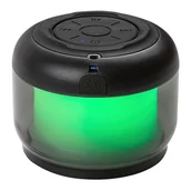 Lampy stojące - Lampka stołowa nowoczesna czarna okrągła akumulator głośnik bluetooth RGB LED 3W RADELIA Rabalux - miniaturka - grafika 1