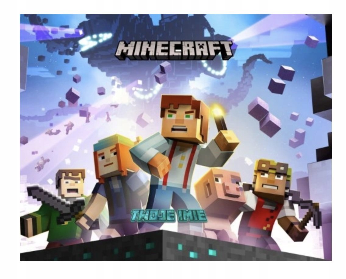 Puzzle MINECRAFT GRA PREZENT A3 252 el z Nadrukiem + IMIĘ Pudełko 17