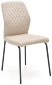 Krzesła - Krzesło tapicerowane beżowe K461 na czarnych nogach - miniaturka - grafika 1
