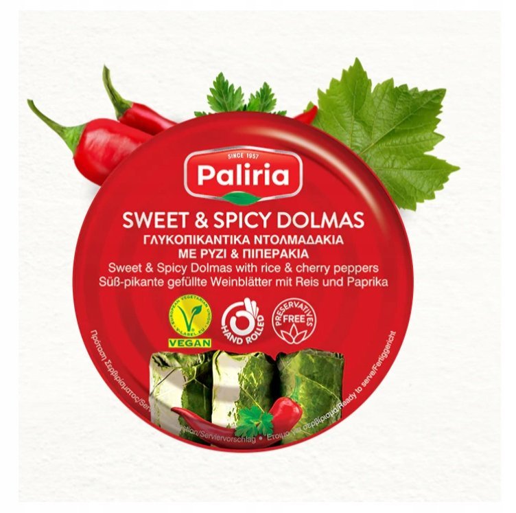 Grecka dolmadakia na ostro pikantna słodko-ostra 280g przystawka przekąska