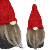 Ozdoby bożonarodzeniowe - Skrzat 10cm zawieszka świąteczna na choinkę, krasnal świąteczny, gnom z siwą brodą - miniaturka - grafika 1
