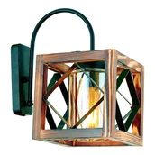 Lampy ścienne - Kinkiet z drewna jodłowego Zikzak Camlı Aplik - miniaturka - grafika 1