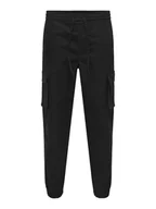 Spodnie męskie - ONLY & SONS Bojówki "Garda" w kolorze czarnym - miniaturka - grafika 1