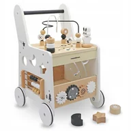 Zabawki zręcznościowe - Drewniany pchacz 6w1, chodzik dla dzieci z funkcją stolika edukacyjnego - miniaturka - grafika 1