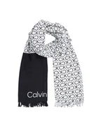Apaszki i szaliki damskie - Calvin Klein Szal Monogram K60K612979 Czarny - miniaturka - grafika 1