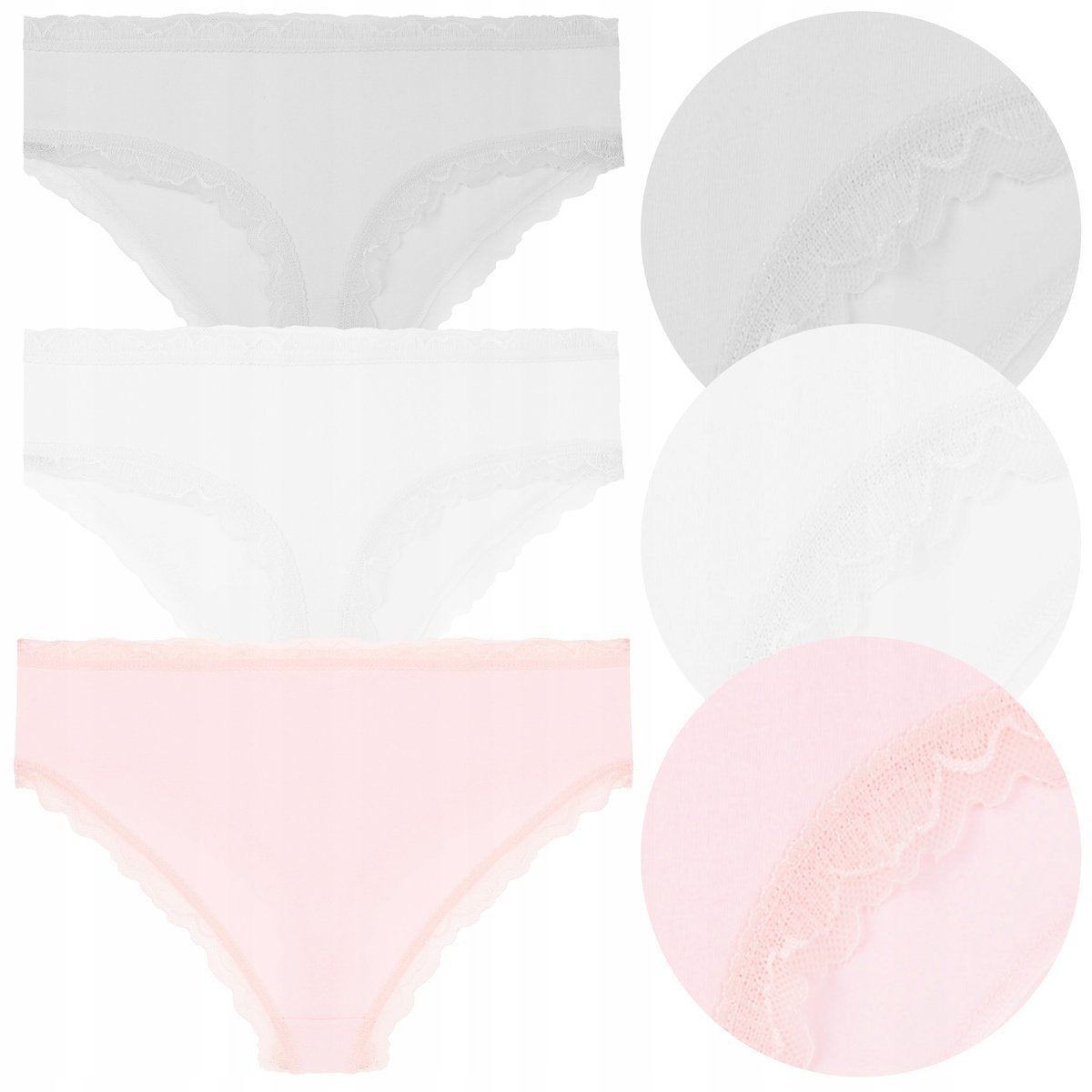 3x FIGI MAJTKI DAMSKIE Bawełniane Kobiece Zestaw 3 Pak MORAJ r. S