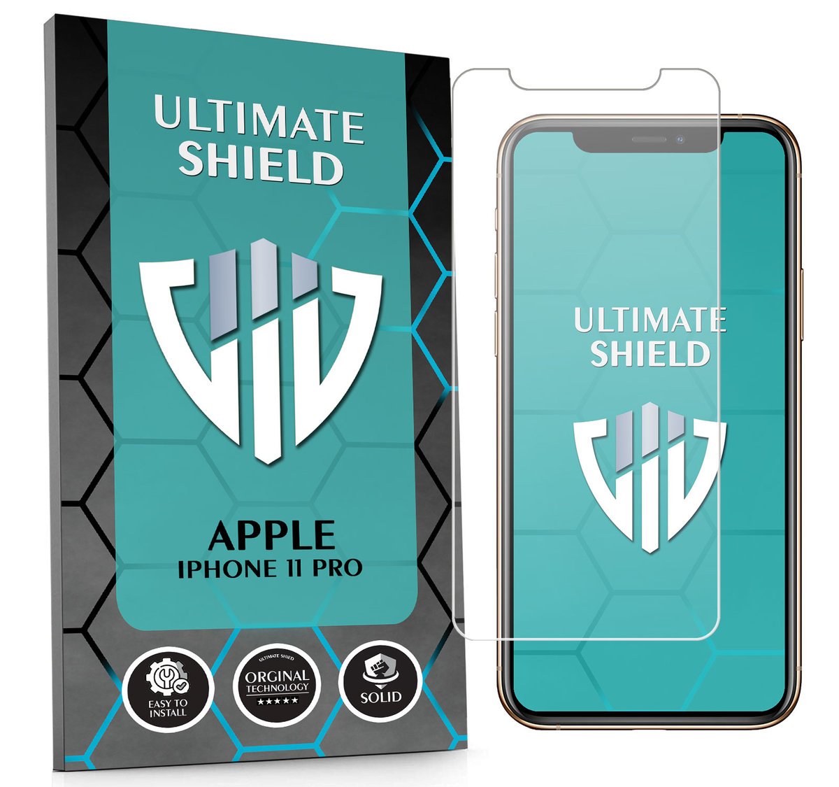 WZMOCNIONE SZKŁO OCHRONNE SZYBKA SZKIEŁKO NA EKRAN DO APPLE IPHONE 11 PRO