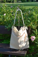 Torebki damskie - Torba BOHO z płótna żaglowego frędzle - miniaturka - grafika 1