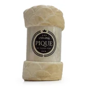 Narzuty - Koc Pique beżowy 130 x 160 cm - miniaturka - grafika 1