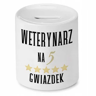 SKARBONKA DLA WETERYNARZA WETERYNARZ NA 5 GWIAZDEK z Nadrukiem ze Zdjęciem - Skarbonki - miniaturka - grafika 1