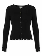 Swetry damskie - Object Damski kardigan OBJHARRIET L/S Knit NOOS z dzianiny, czarny, L - miniaturka - grafika 1