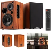 Głośniki przenośne - Zestaw aktywnych głośników półkowych KS02 80W BT brązowe Audizio one size - miniaturka - grafika 1