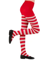 Rajstopy - Rajstopy dziecięce w biało-czerwone paski-11-14 - miniaturka - grafika 1