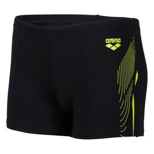 Dziecięce Bokserki kąpielowe ARENA BOY'S SWIM SHORT GRAPHIC 005546/560 – Czarny - Kąpielówki męskie - miniaturka - grafika 1