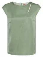Koszule damskie - BOSS - Damska bluzka bez rękawów z mieszanki jedwabiu  Ianno1, zielony - miniaturka - grafika 1