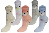 Skarpetki dla dzieci - ABS Antypoślizgowe Skarpetki Dziewczęce Bawełniane Kolorowe Mix 5-PAR 23-26 - miniaturka - grafika 1