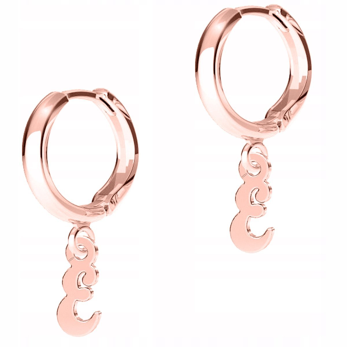 Kolczyki Pozłacane Litery Literki Inicjały Blaszki z Literkami E SREBRO 925