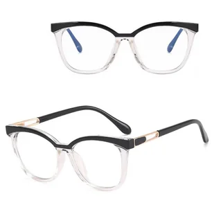 Damskie kocie oczy okulary zerówki do komputera BLUE LIGHT 25144E Czarny transparentny - Okulary korekcyjne, oprawki, szkła - miniaturka - grafika 1