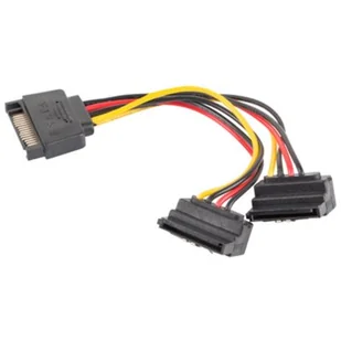 LANBERG LANBERG Kabel SATA zasilający SATA 90x2 M/F 15cm (CA-SASA-10CU-0015) - Kable komputerowe i do monitorów - miniaturka - grafika 1